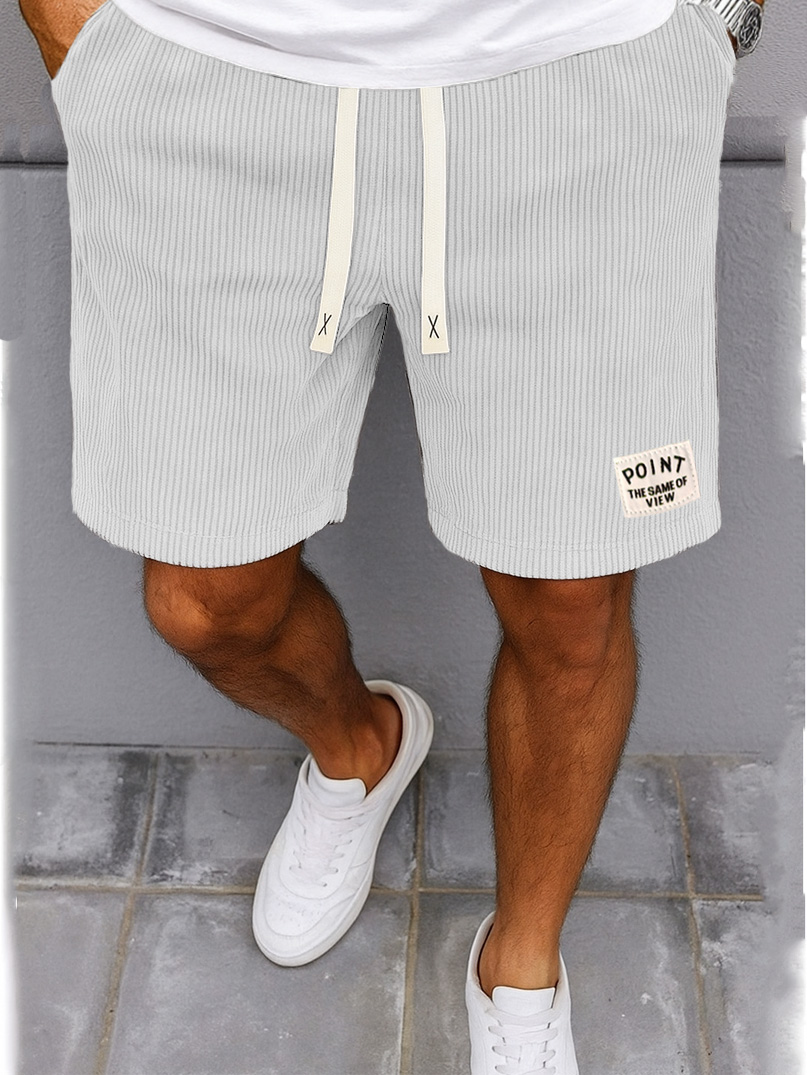 Herrenmode Freizeit Outdoor Rippstoff Logo gestickte Shorts-ZierMode