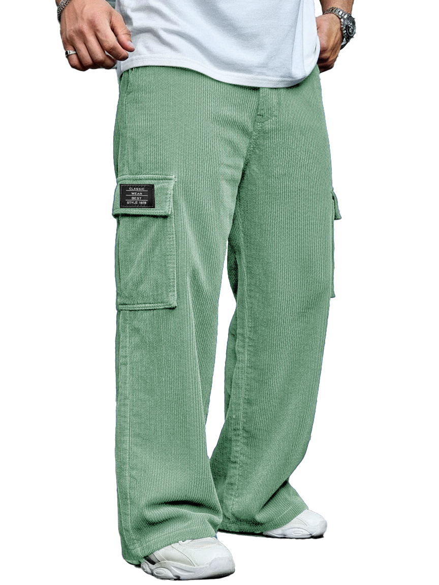 Herren Stilvolle Freizeit Corduroy Tasche Locker sitzende Arbeits Hose-deurabatt