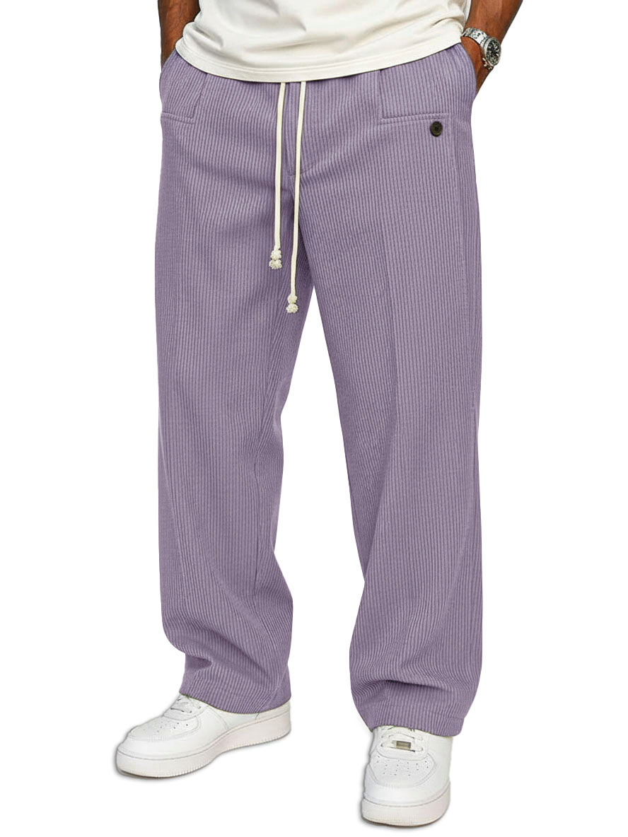 Herren Stilvolle Freizeitlockere Hose mit elastischem Bund und Taschen-deurabatt