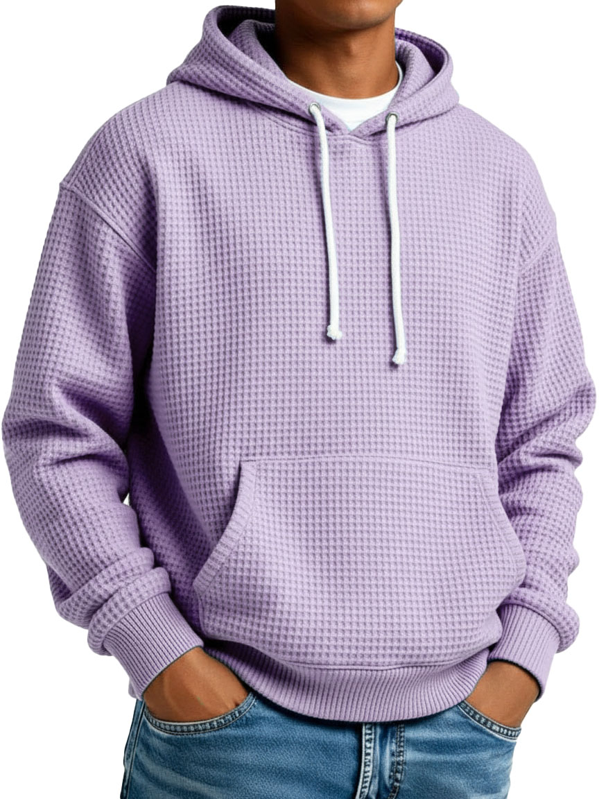 Herren Stylischer Street-Style Waffelstoff Taschen Kapuzenpullover-deurabatt
