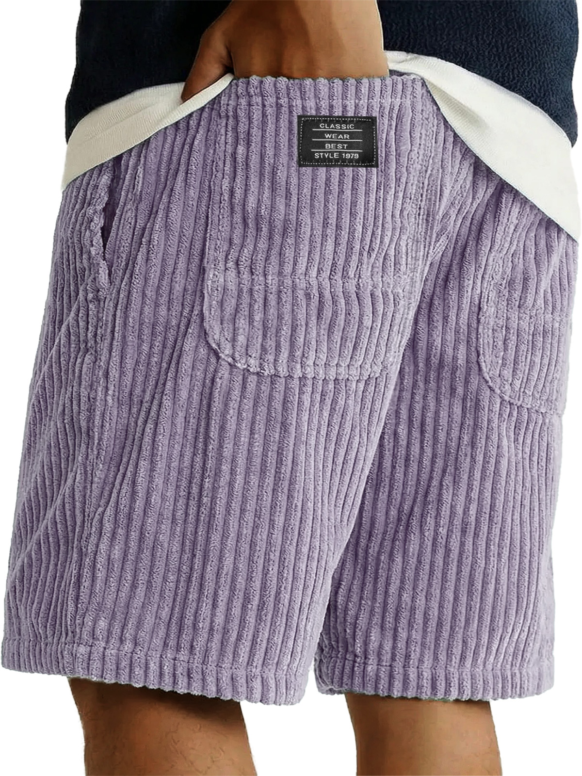 Herren-Retro-Shorts mit doppelter Tasche und lockerem Schnitt-ZierMode