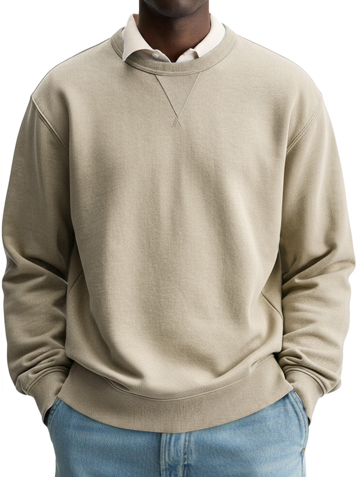 Herren Einfacher Rundhalsausschnitt Lässiger Bequemer Einfarbiger Sweatshirt-deurabatt