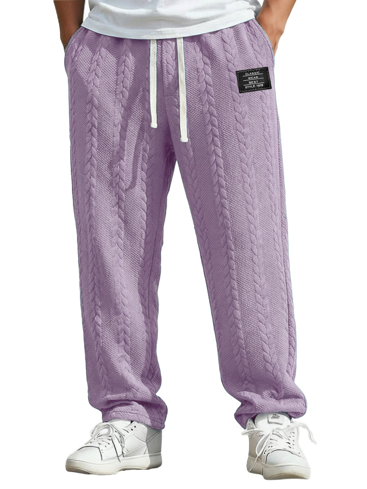Herren Mode Freizeit Jacquard Stoff Locker sitzende Taschenhose-deurabatt
