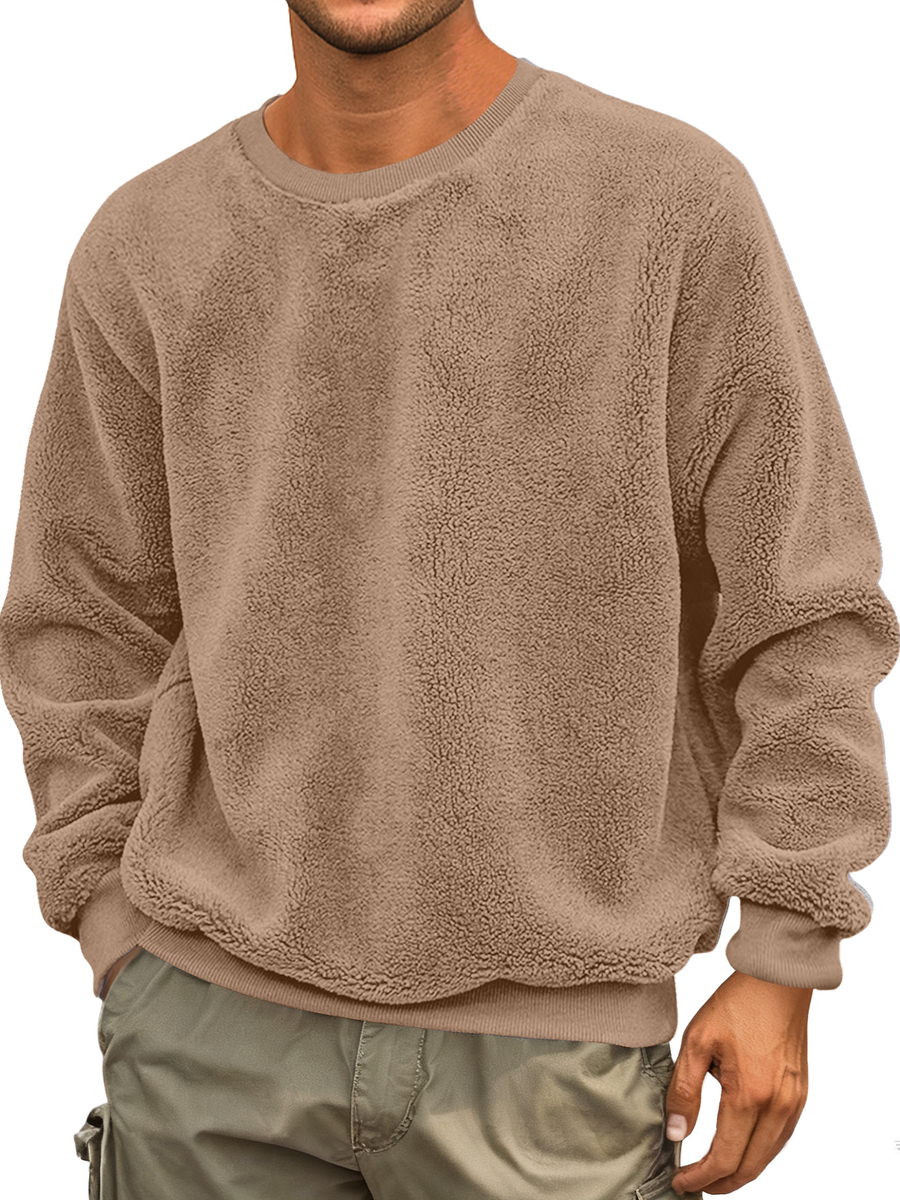 Herren Rundhals Doppelgesicht Samt Einfach Lässig Sweatshirt-deurabatt