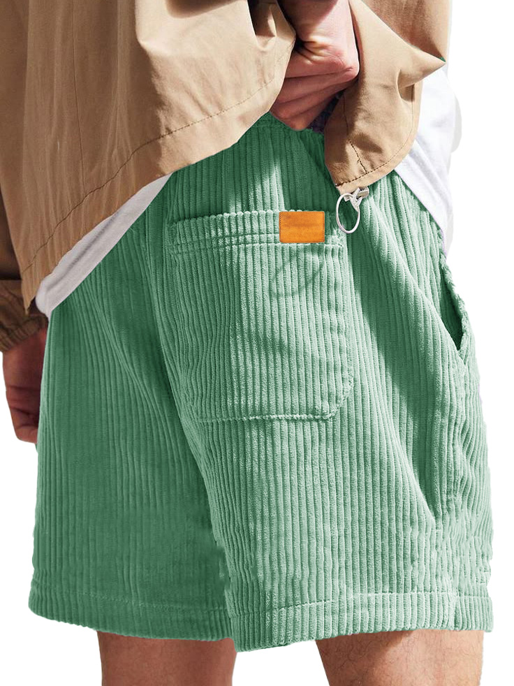 Herrenmode Freizeit Corduroy Logo Bestickte Shorts-ZierMode