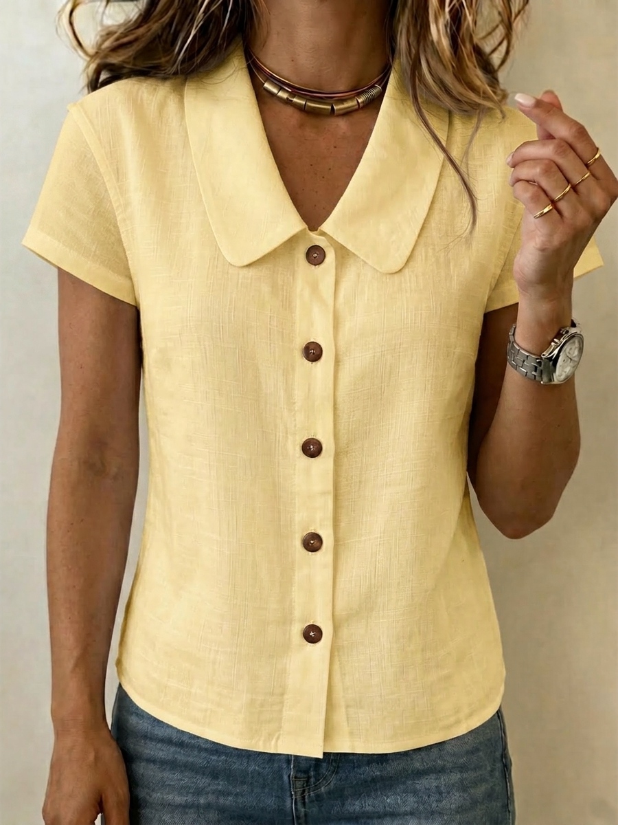NEW ARRIVALS🔥Women's lapel Short Sleeve Cardigan Top