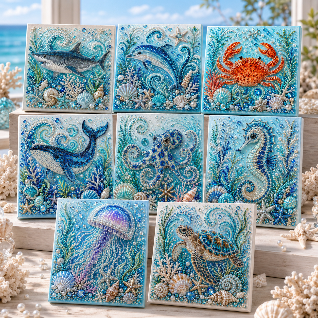 🔥 Letzter Tag – 49 % RABATT – 🌊✨ Ozean-Themen Perlkunst-DIY-Set