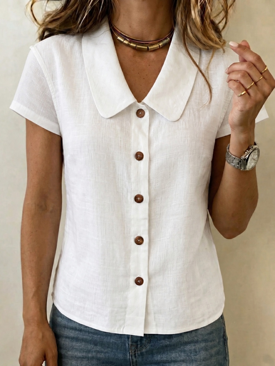 NEW ARRIVALS🔥Women's lapel Short Sleeve Cardigan Top