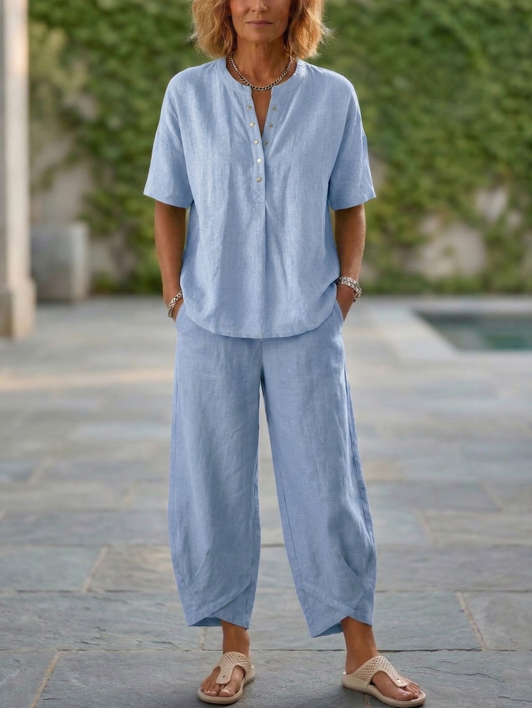 New Arrivals🔥 Cozy Loose-fit Cotton Linen Two-piece Set