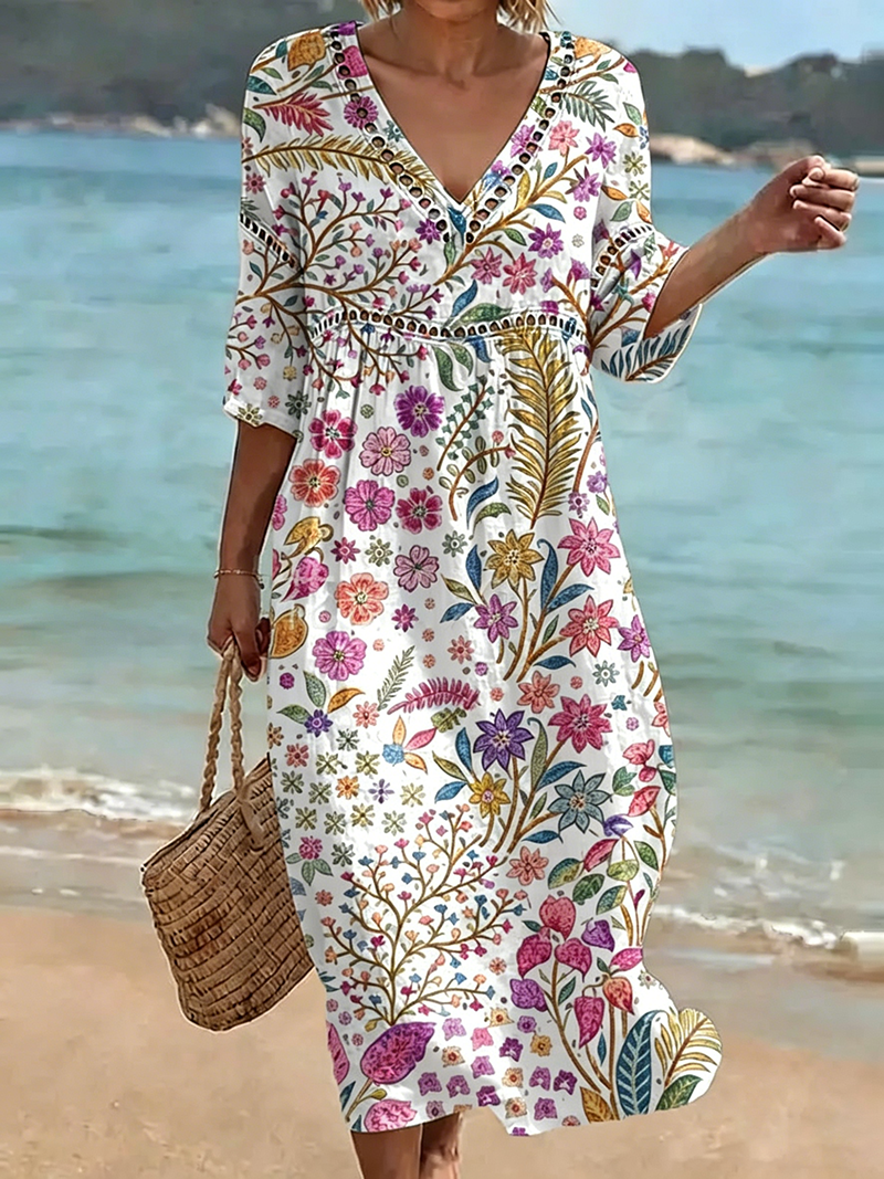 Women's Leisure Vacation Floral Dress