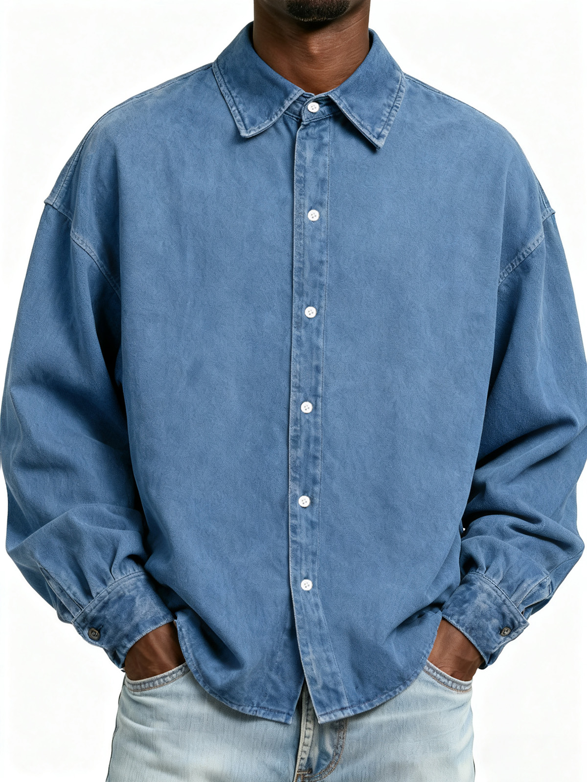 Herren-Langarmhemd im Retro-Look mit Used-Effekt-deurabatt