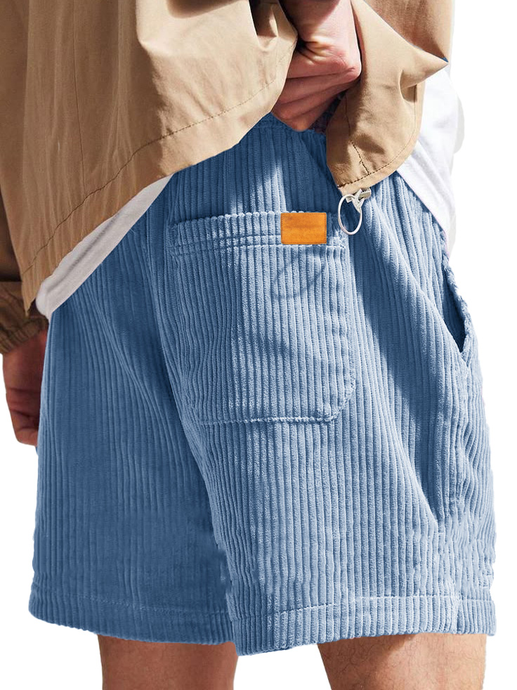 Herrenmode Freizeit Corduroy Logo Bestickte Shorts-ZierMode