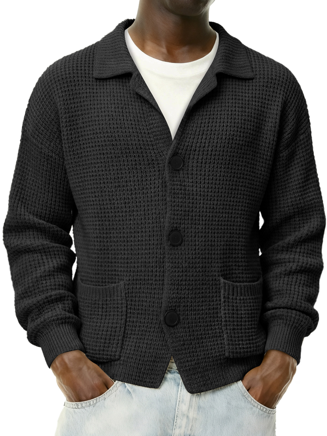 Männer Einfach Stehkragen Freizeit Strickpullover Cardigan-deurabatt