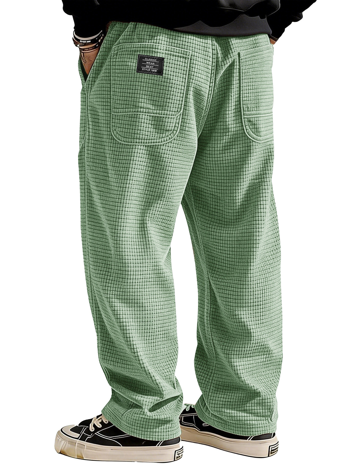 Stylische lässige lockere Waffelstoff-Taschen-Hosen-deurabatt