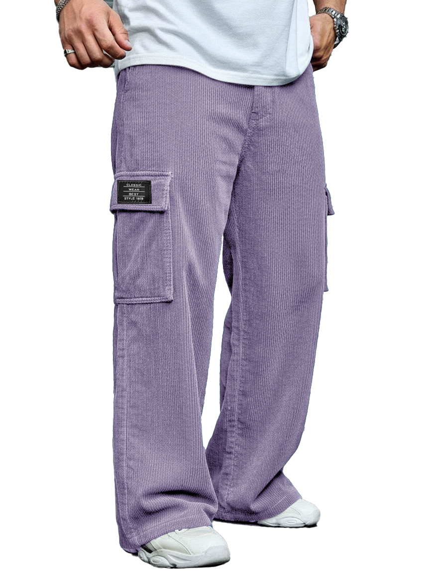Herren Stilvolle Freizeit Corduroy Tasche Locker sitzende Arbeits Hose-deurabatt