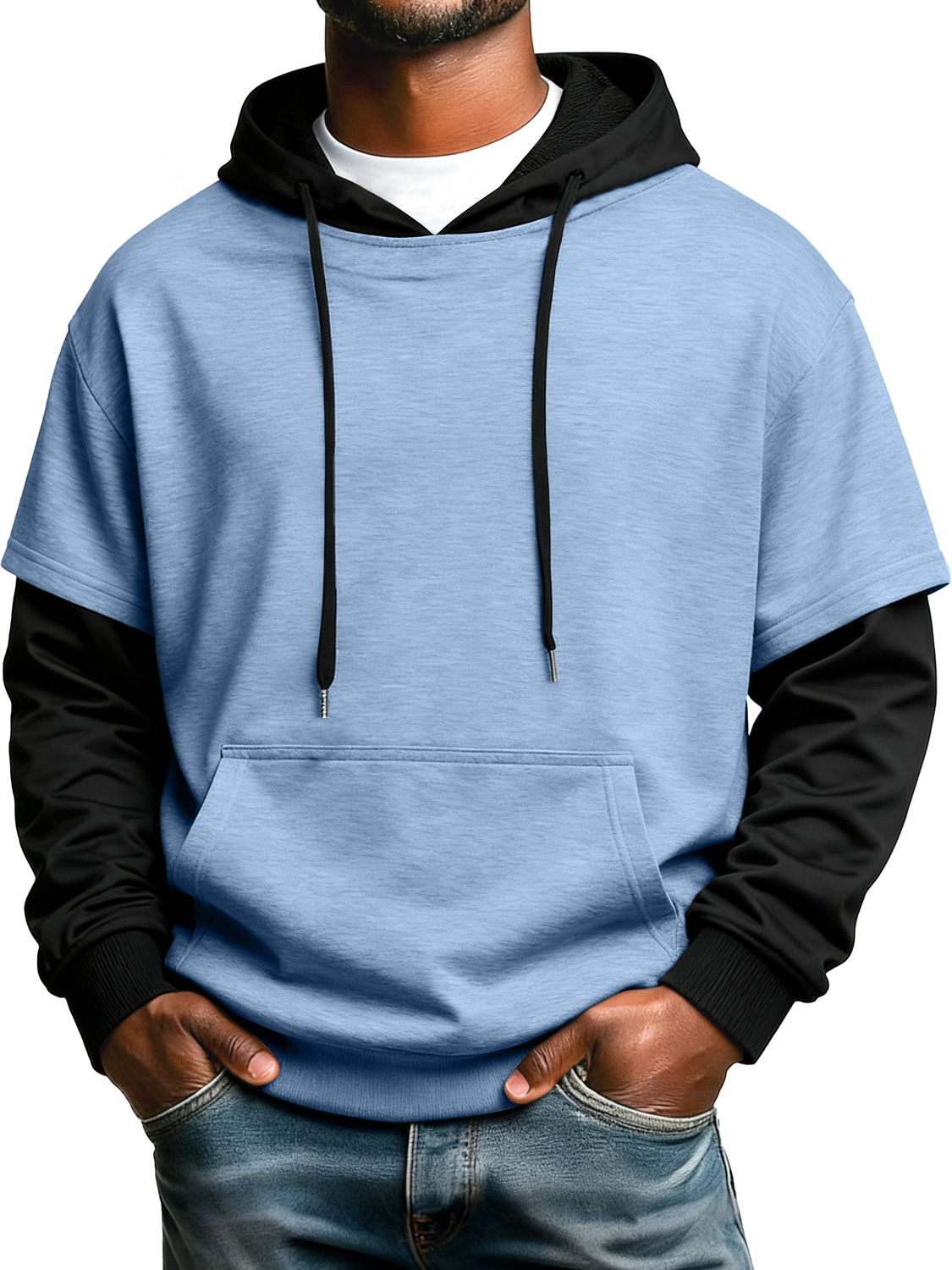 Zweiteiliger Herren-Freizeit-Kapuzenpullover-deurabatt