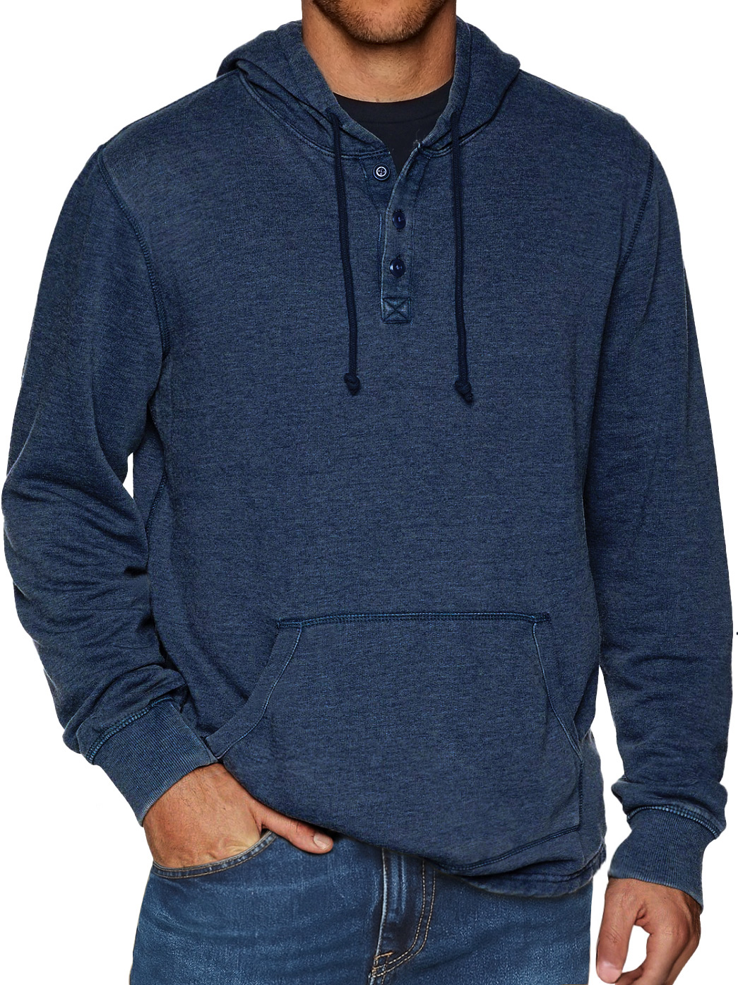 Herren-Alltags-Kapuzenpullover mit Knopfleiste-deurabatt