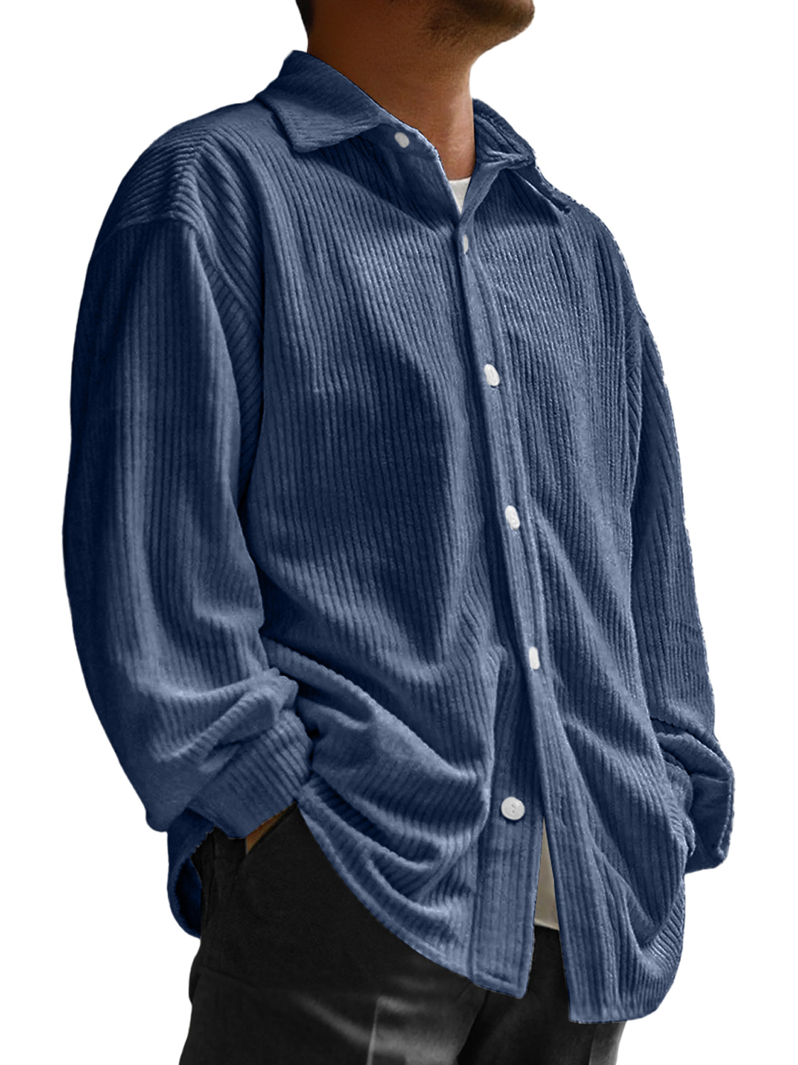 Herren Daily Corduroy Freizeit- und Bequeme Langarmhemd-deurabatt