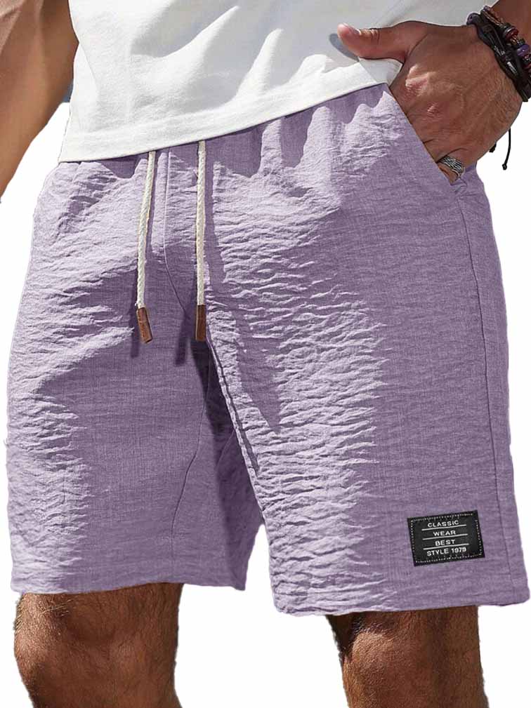 Herrenmode Freizeit tägliche Textur Stoff besticktes Logo Taschen Shorts