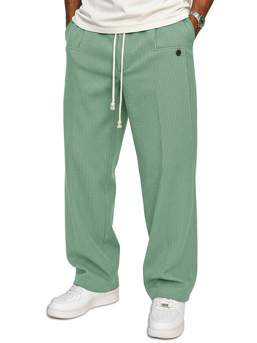 Herren Stilvolle Freizeitlockere Hose mit elastischem Bund und Taschen-deurabatt
