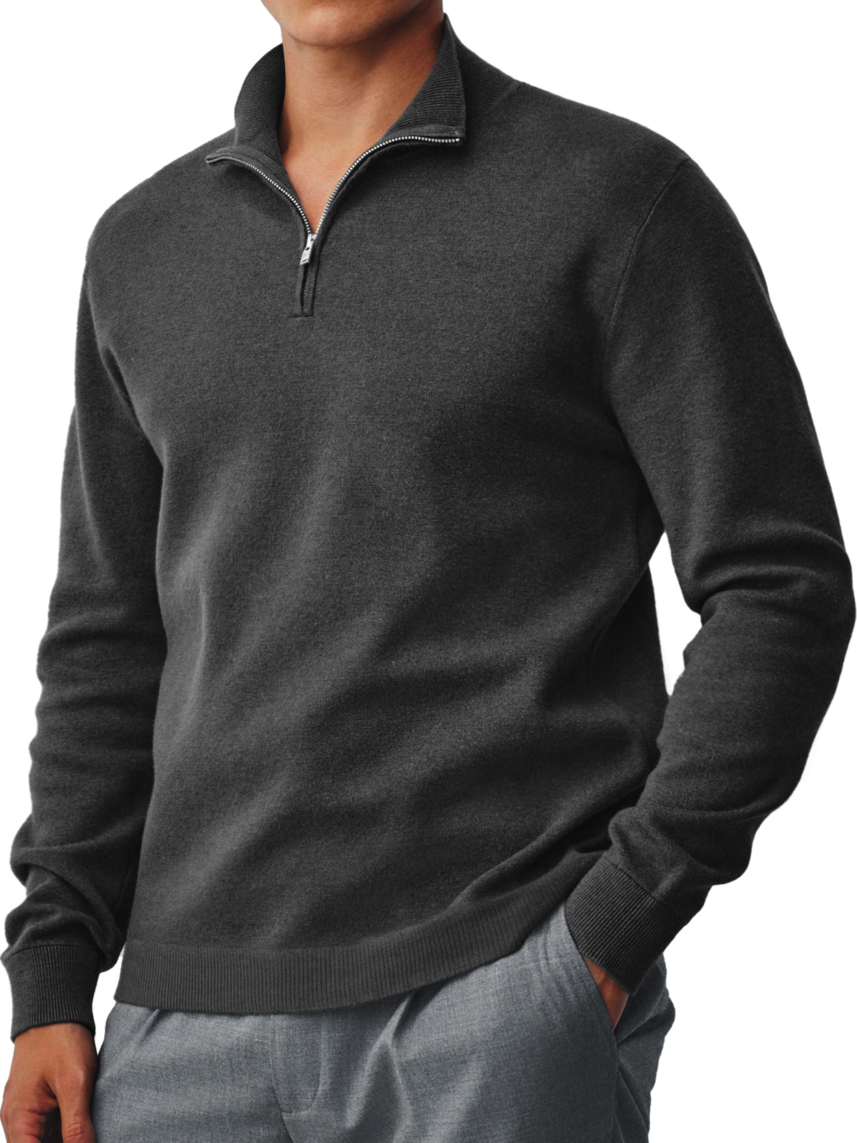 Herren-Strickpullover mit Kragen und Reißverschluss für jeden Tag-deurabatt
