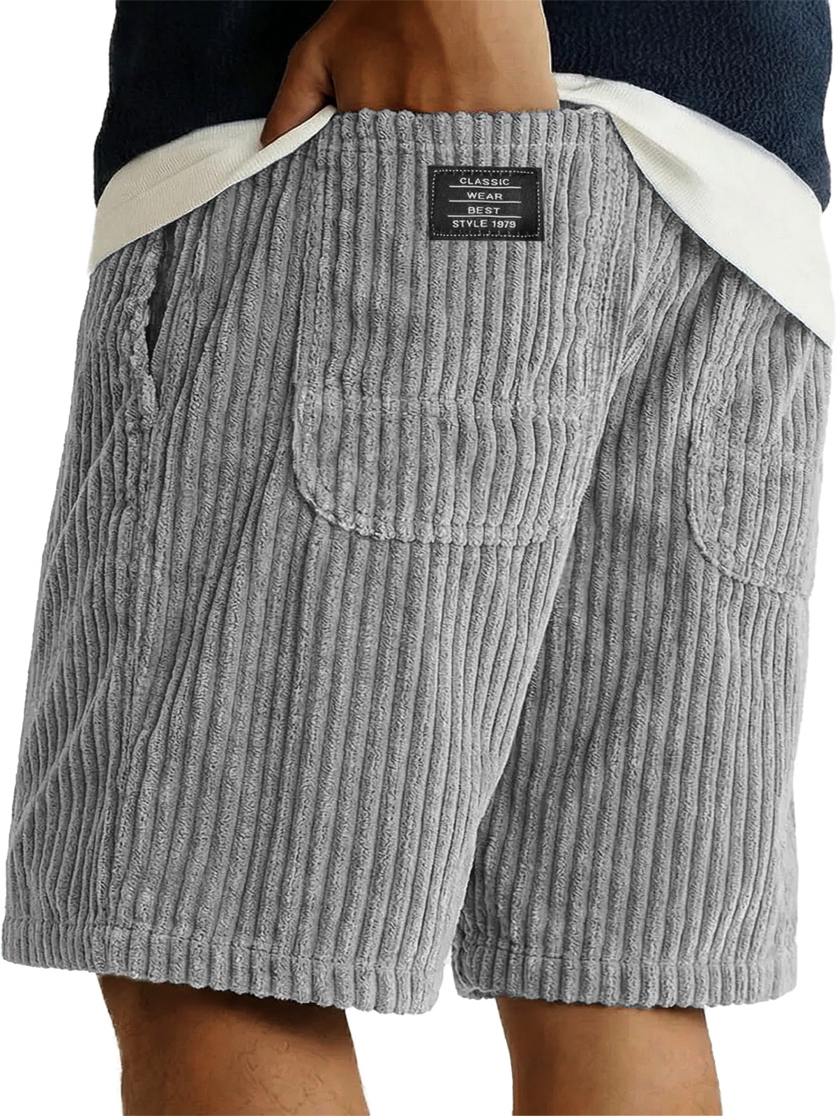 Herren-Retro-Shorts mit doppelter Tasche und lockerem Schnitt-ZierMode