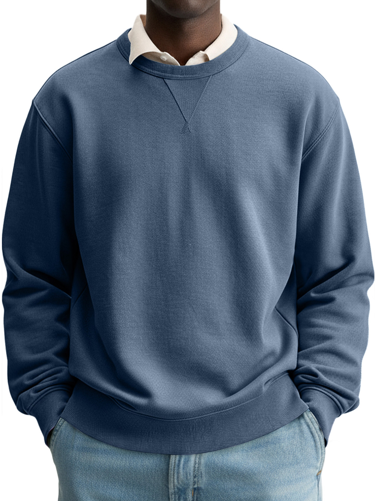 Herren Einfacher Rundhalsausschnitt Lässiger Bequemer Einfarbiger Sweatshirt-deurabatt