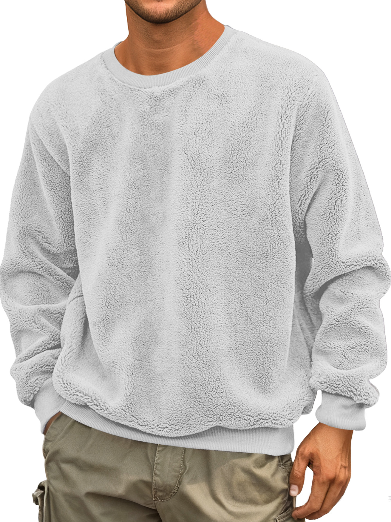 Herren Rundhals Doppelgesicht Samt Einfach Lässig Sweatshirt-deurabatt