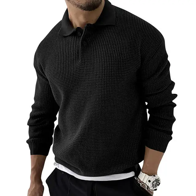 Zeitlos & Modern gestricktes Poloshirt-deurabatt