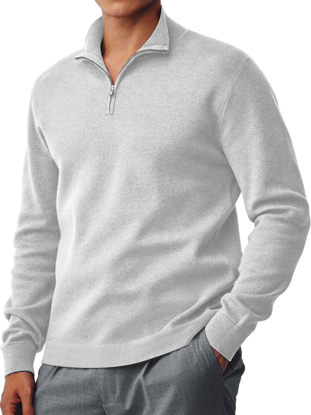 Herren-Strickpullover mit Kragen und Reißverschluss für jeden Tag-deurabatt