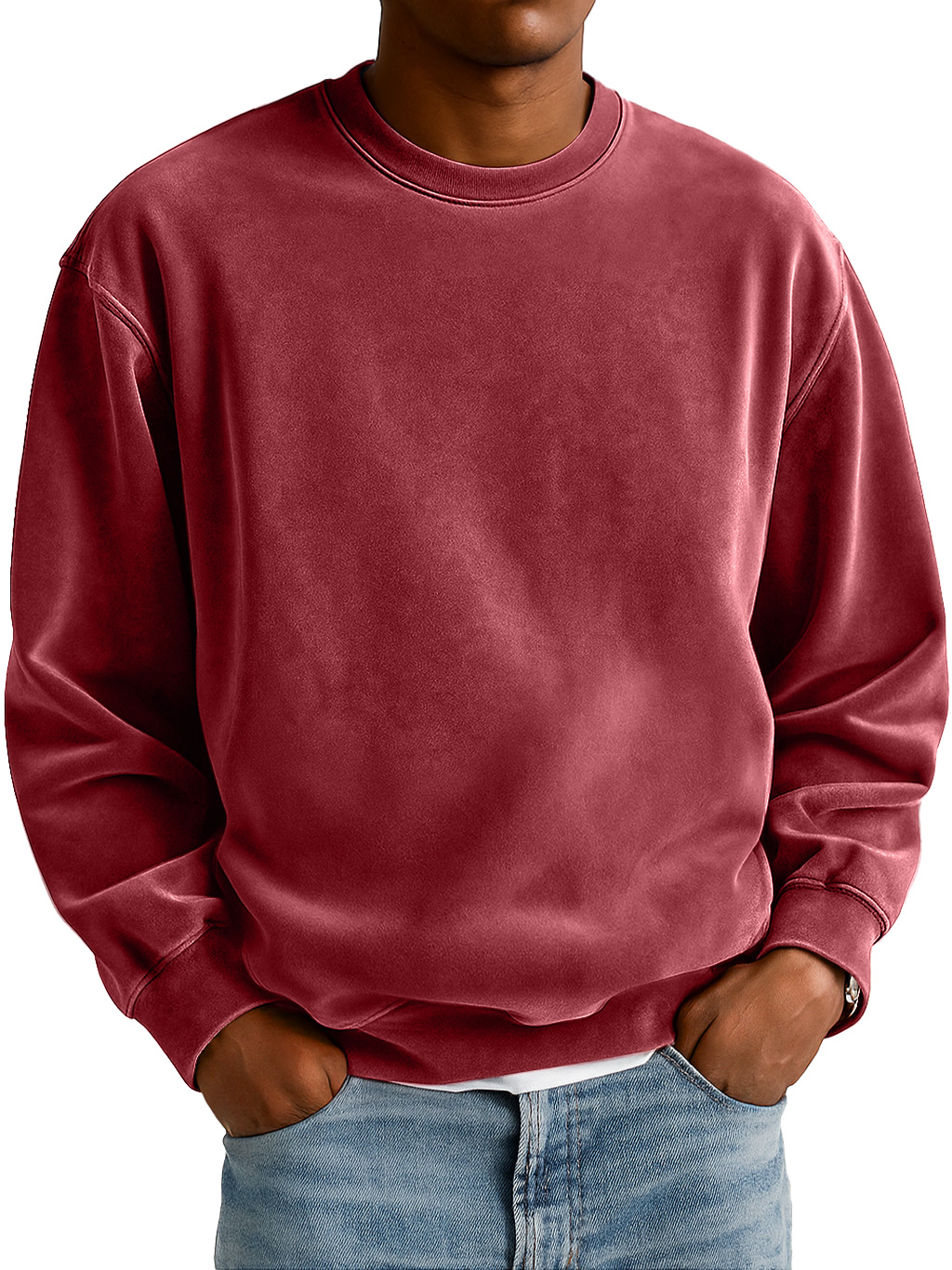 Herren Alltag Wildleder Rundhals Freizeit Komfort Sweatshirt-deurabatt