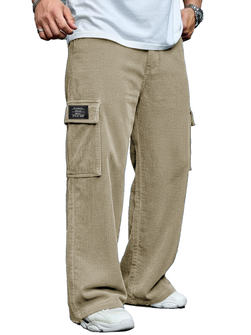 Herren Stilvolle Freizeit Corduroy Tasche Locker sitzende Arbeits Hose-deurabatt