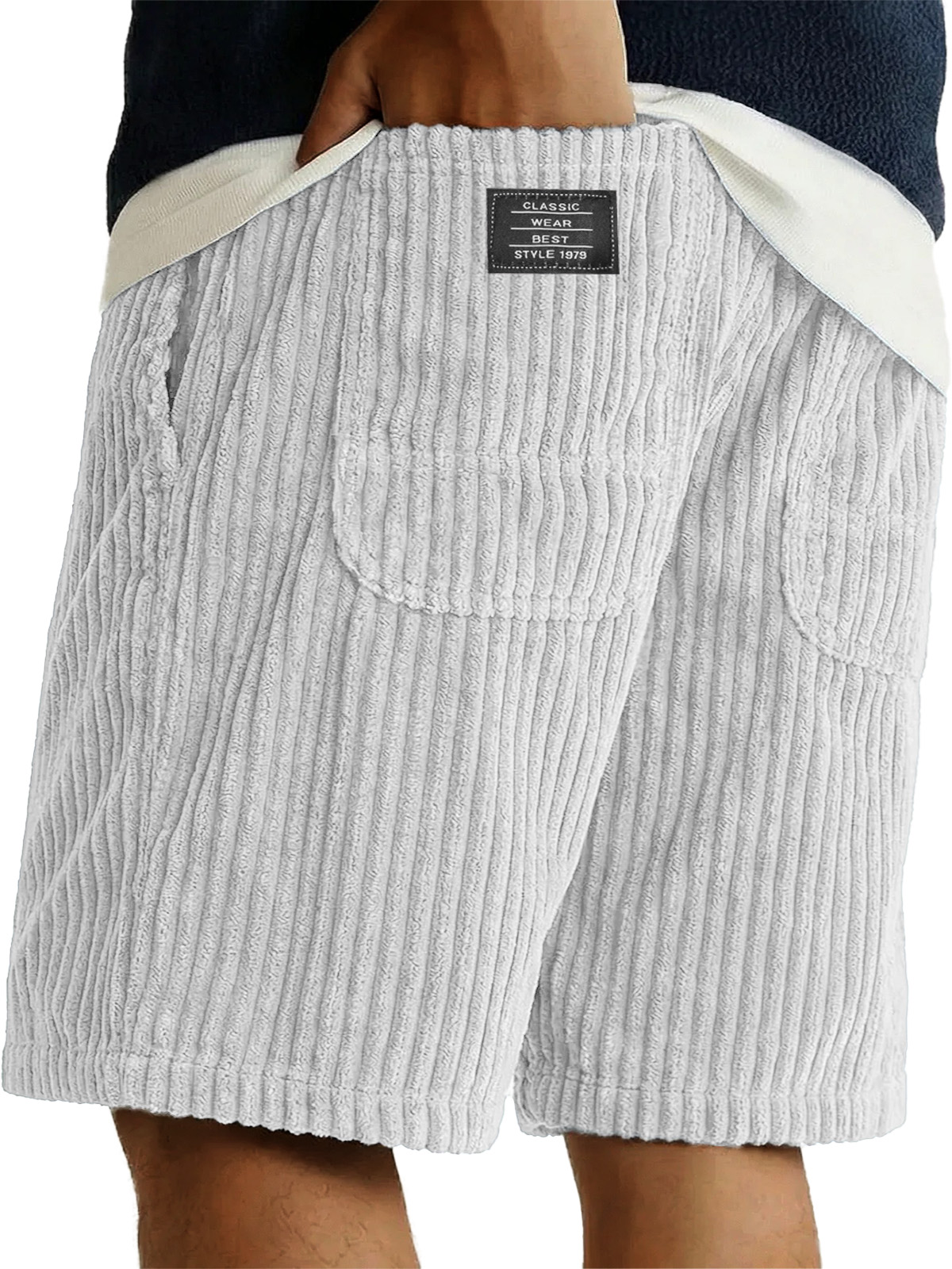 Herren-Retro-Shorts mit doppelter Tasche und lockerem Schnitt-ZierMode