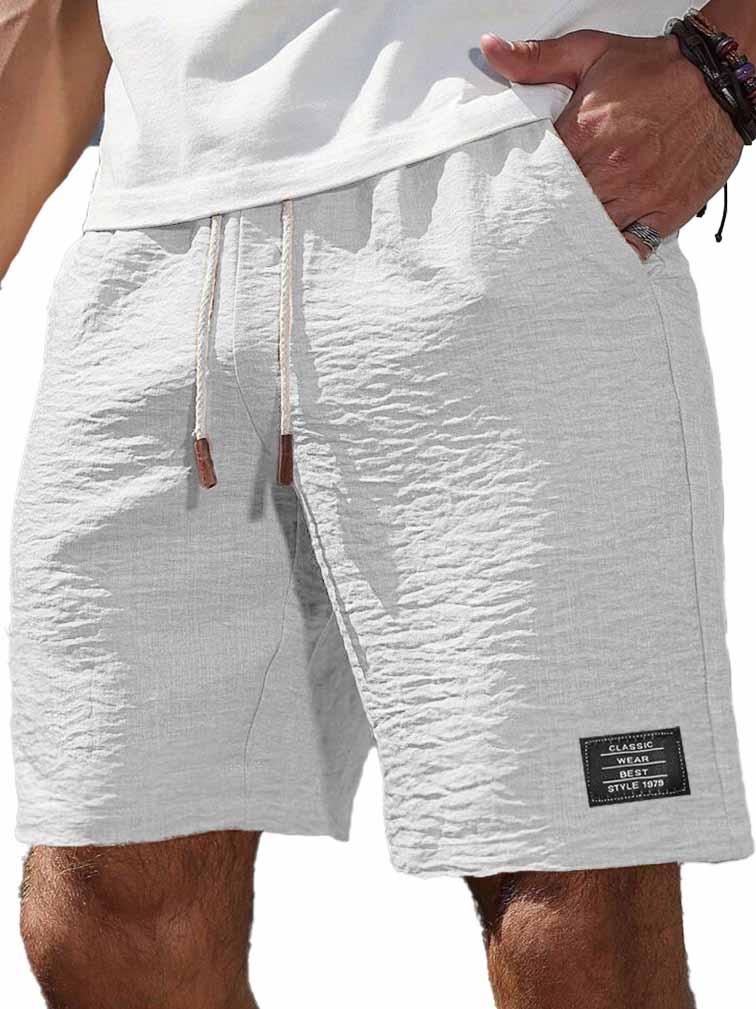 Herrenmode Freizeit tägliche Textur Stoff besticktes Logo Taschen Shorts