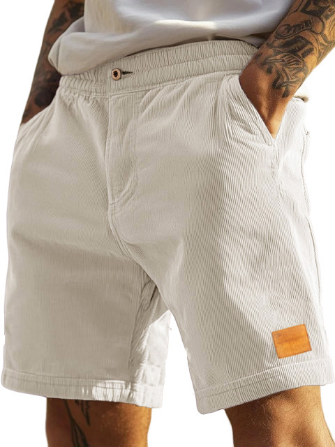 Herrenmode Shorts mit elastischem Bund und gesticktem Logo-ZierMode