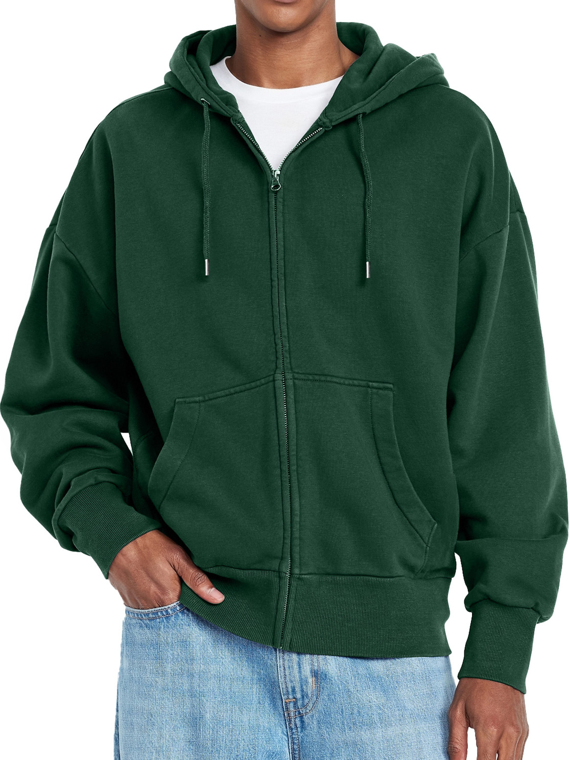 Schlichte, lässige Herren-Kapuzenjacke mit Reißverschluss-deurabatt