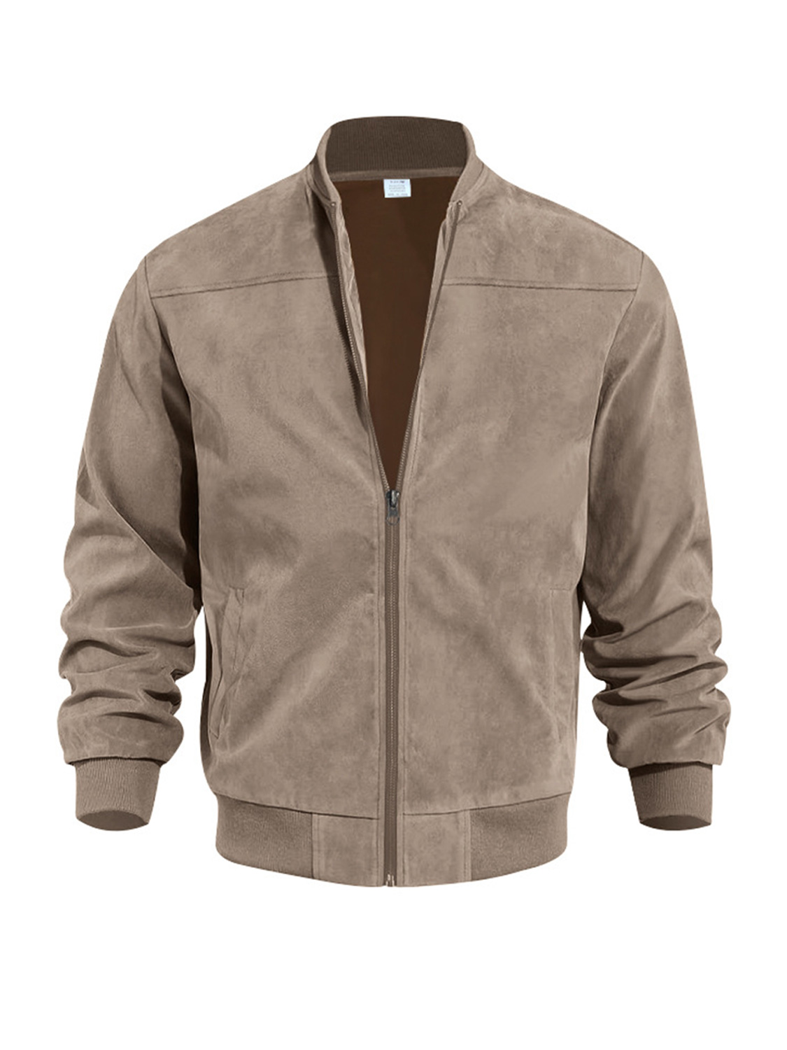 Schlichte Herren-Freizeitjacke aus Wildleder mit Reißverschluss-deurabatt