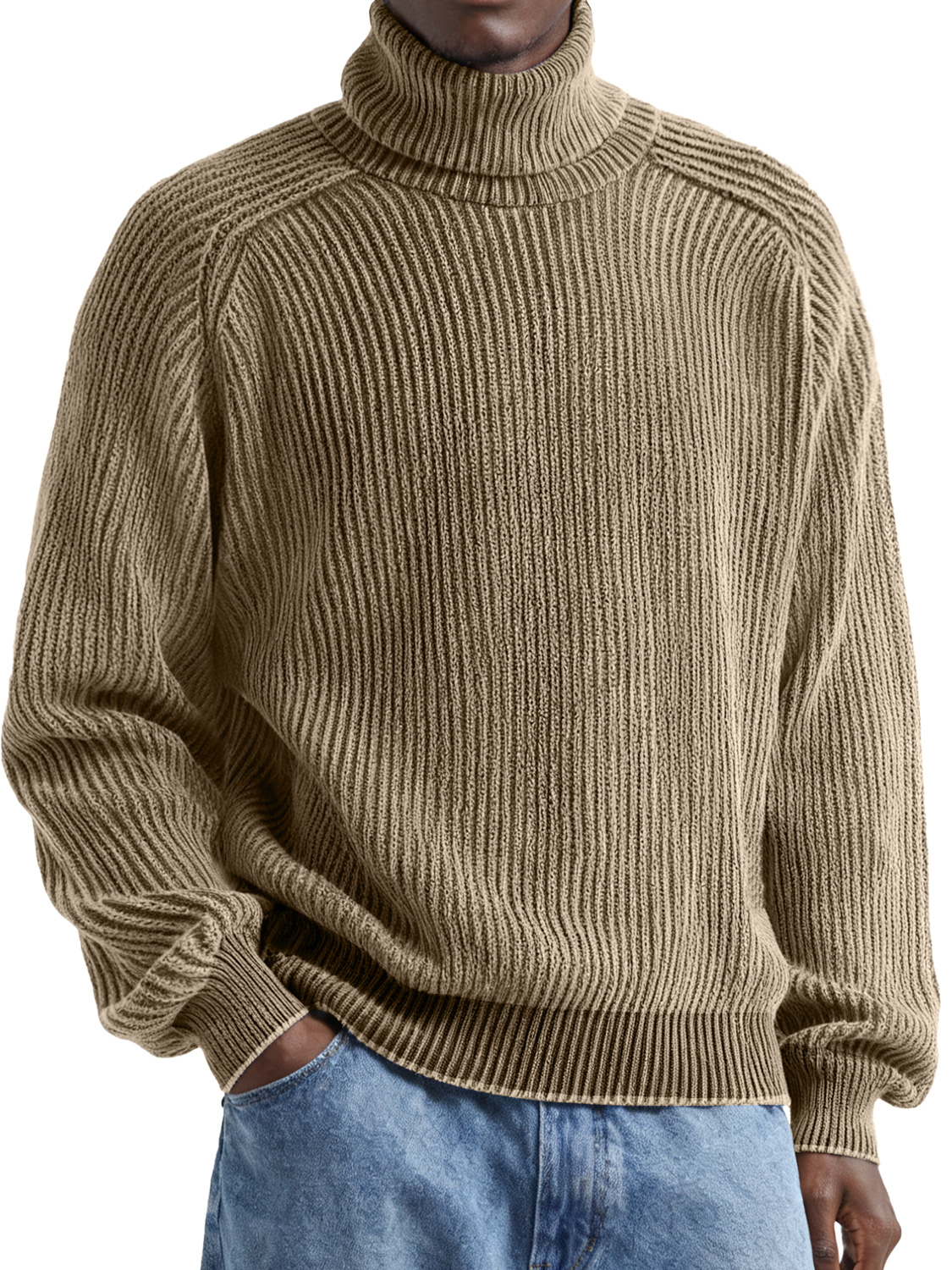 Einfacher und modischer hochgeschlossener lässiger und bequemer Pullover-deurabatt