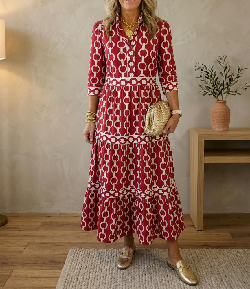 New Arrivals🔥 Chain Print Vintage Party Dresses