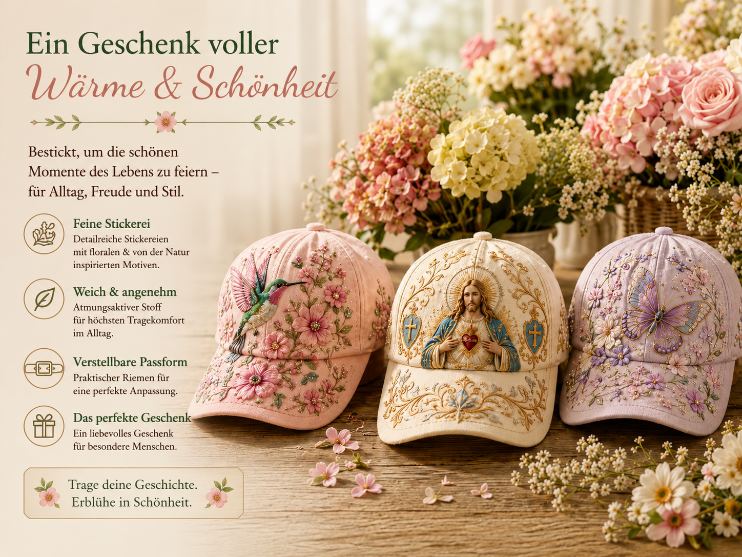 Limitierte Edition 2026 – Garden Morning Baseball Cap-ZierMode