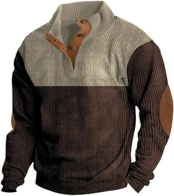 Lässiges Outdoor-Sweatshirt mit Raglanärmeln für Herren und Stehkragen-deurabatt
