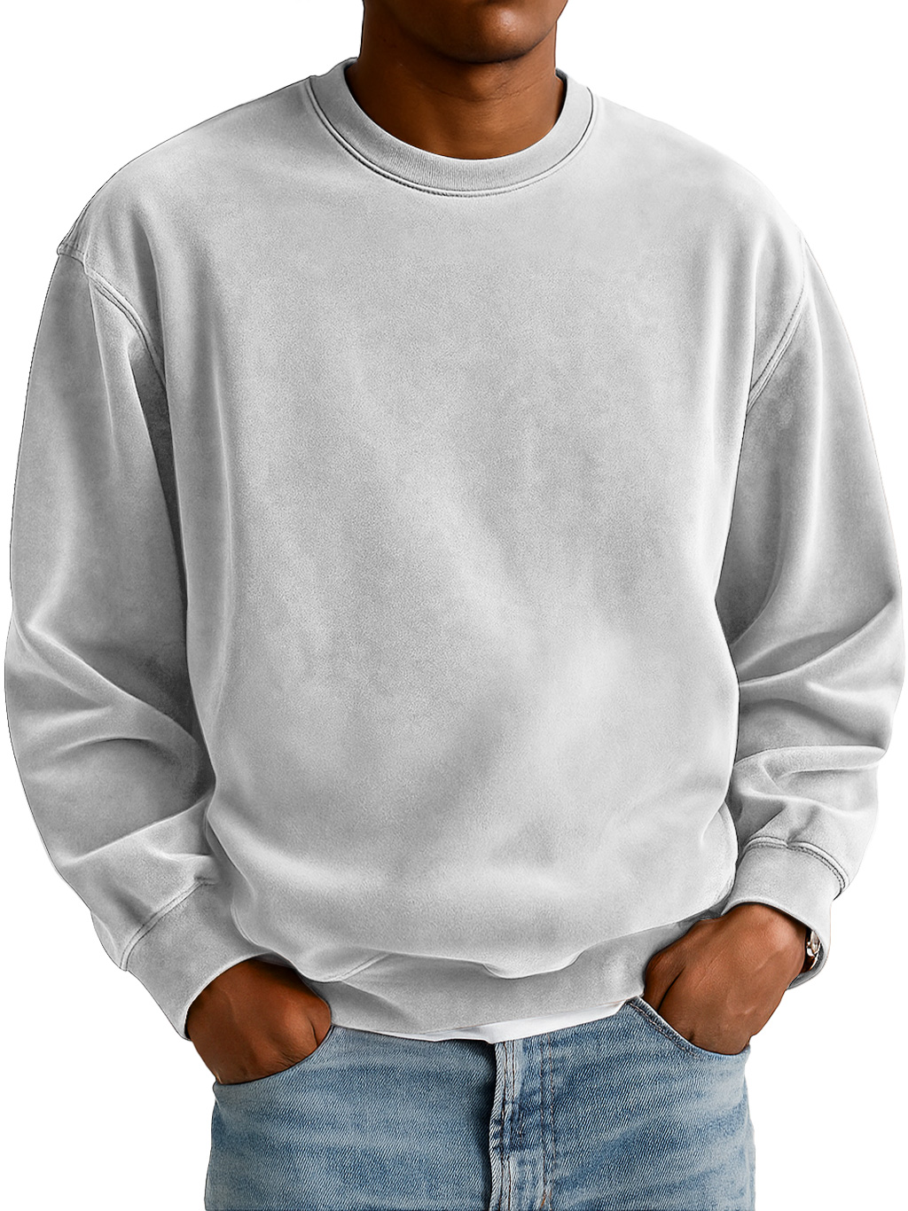 Herren Alltag Wildleder Rundhals Freizeit Komfort Sweatshirt-deurabatt