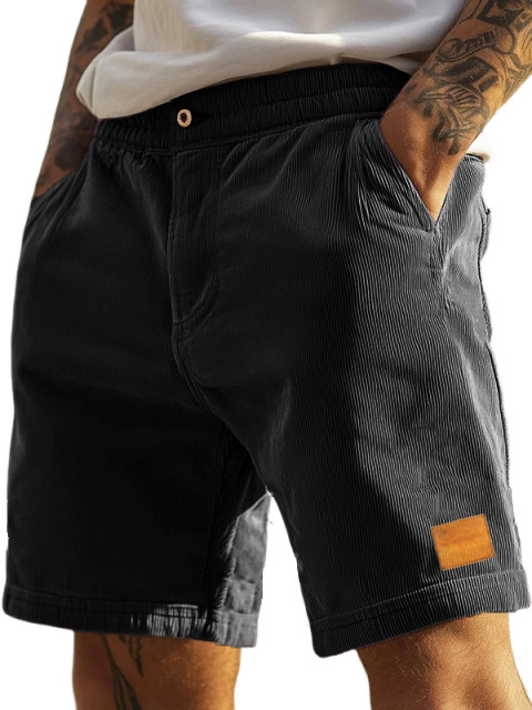 Herrenmode Shorts mit elastischem Bund und gesticktem Logo-ZierMode