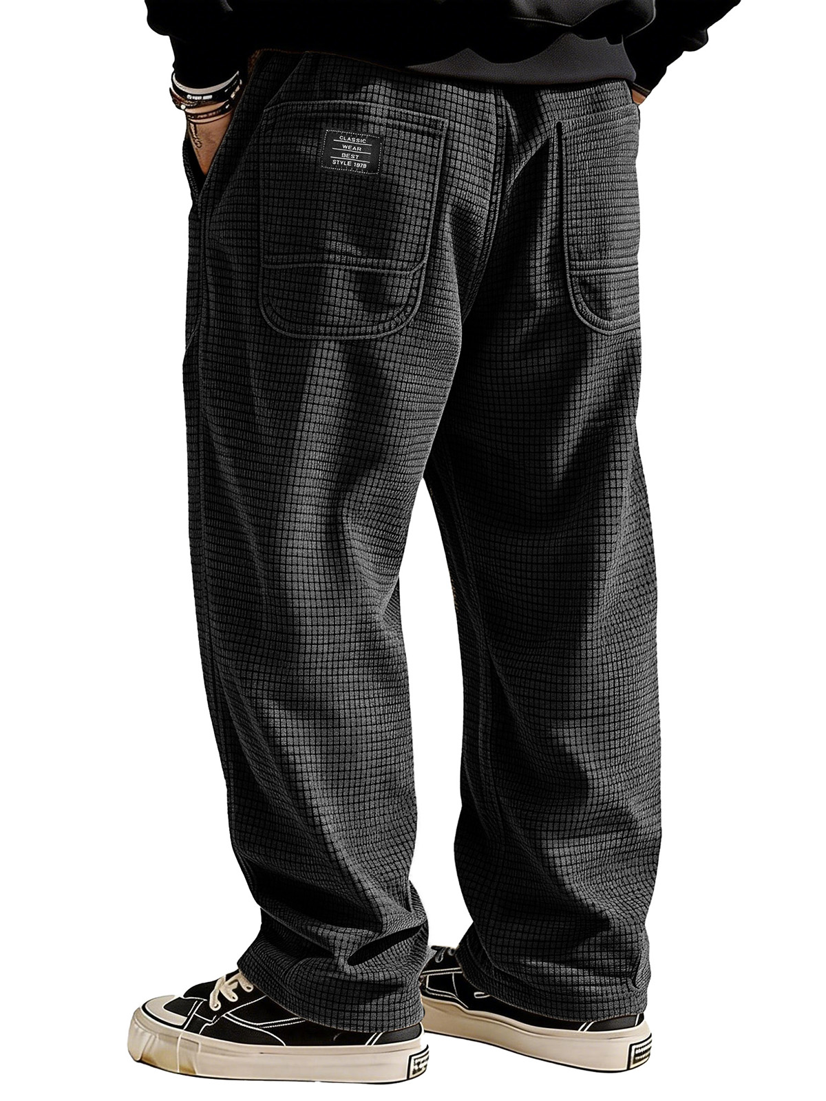 Stylische lässige lockere Waffelstoff-Taschen-Hosen-deurabatt