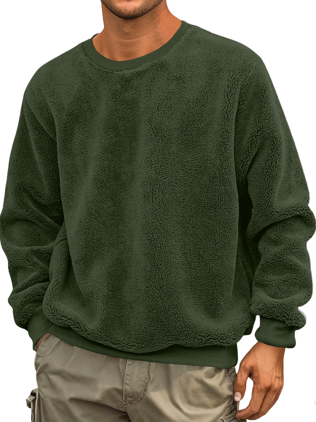 Herren Rundhals Doppelgesicht Samt Einfach Lässig Sweatshirt-deurabatt