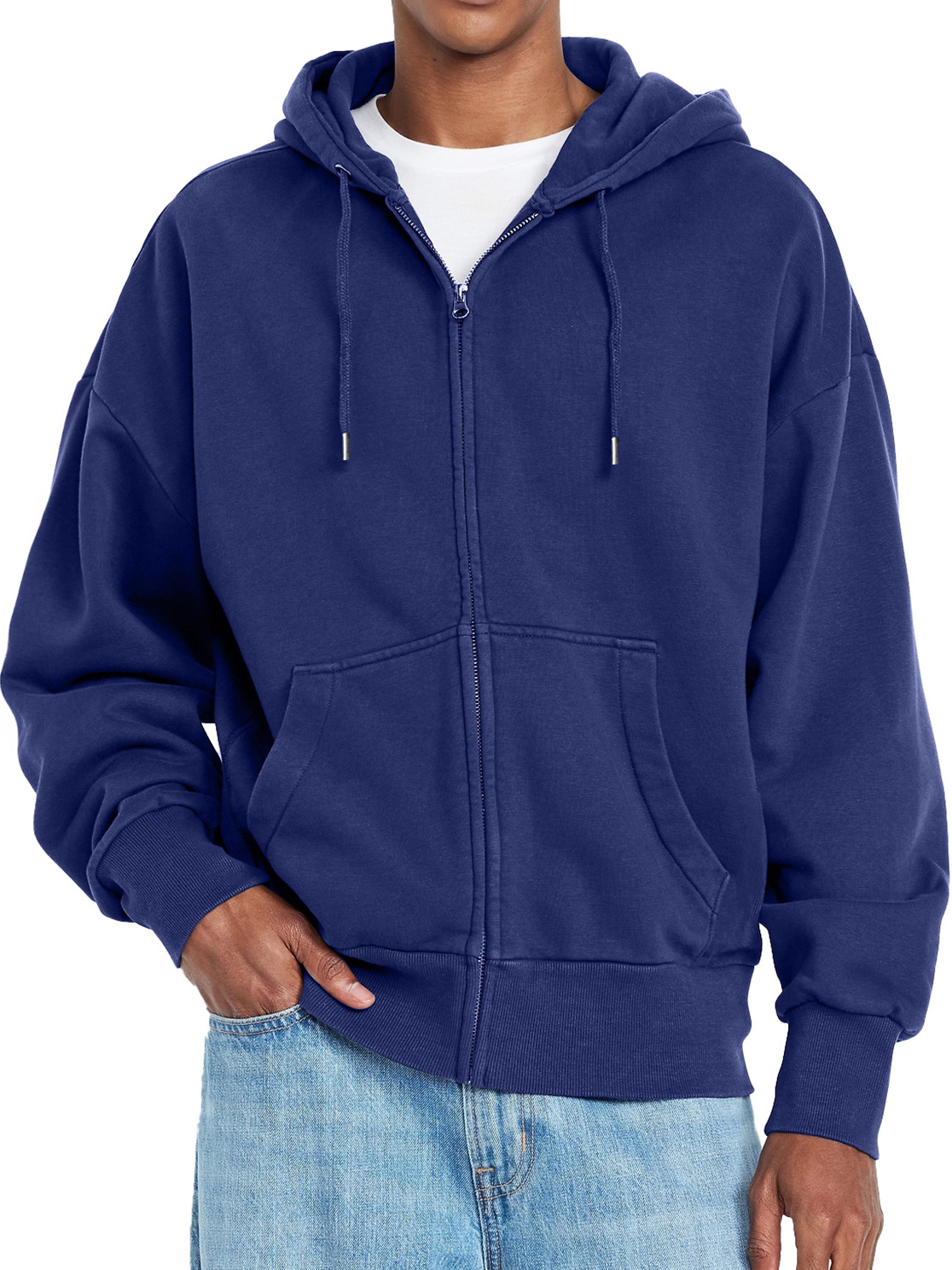 Schlichte, lässige Herren-Kapuzenjacke mit Reißverschluss-deurabatt