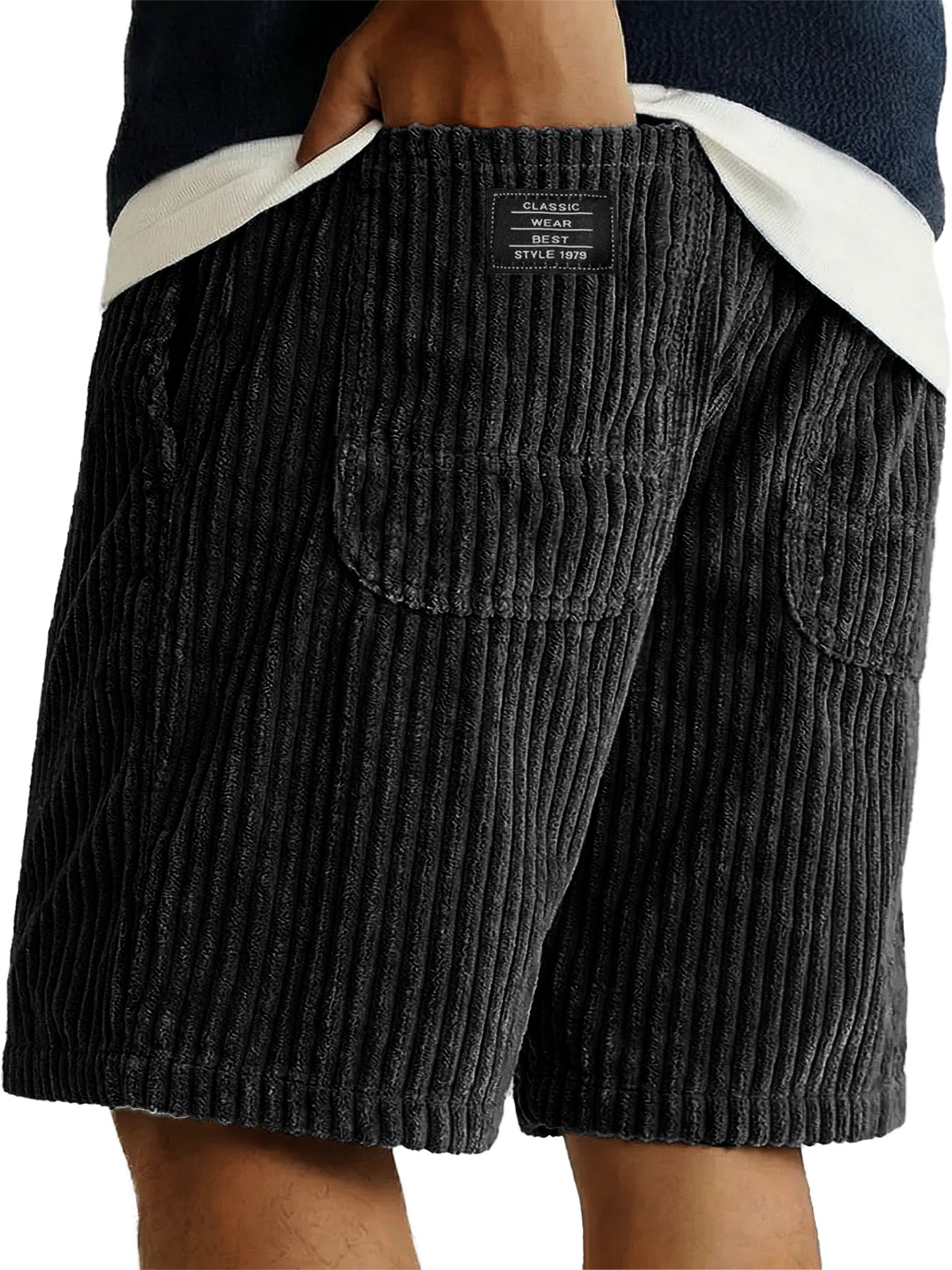 Herren-Retro-Shorts mit doppelter Tasche und lockerem Schnitt-ZierMode
