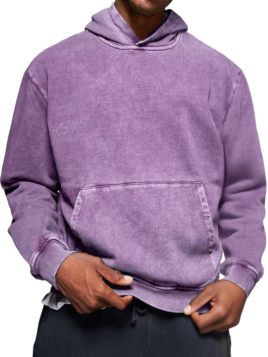 Herren Vintage Distressed Gewaschen Baumwolle Kapuzenpullover-deurabatt