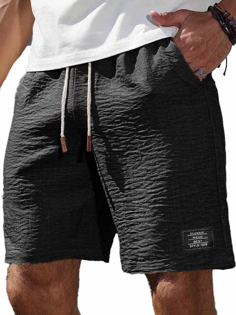 Herrenmode Freizeit tägliche Textur Stoff besticktes Logo Taschen Shorts