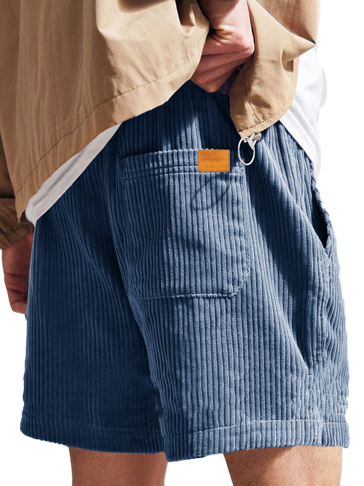 Herrenmode Freizeit Corduroy Logo Bestickte Shorts-ZierMode